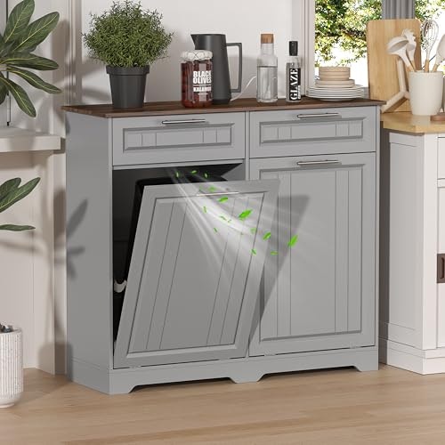 Double 10-Gallon Tilt-Out Trash Can Cabinet: $144.49 Double 10-Gallon Tilt-Out Trash Can Cabinet: $144.49