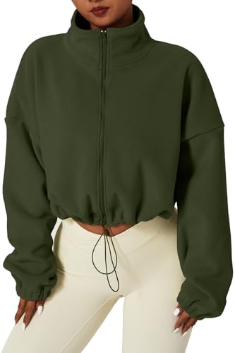 Qinsen Women's Fleece Full-Zip Crop Jacket: $39.09 Qinsen Women's Fleece Full-Zip Crop Jacket: $39.09