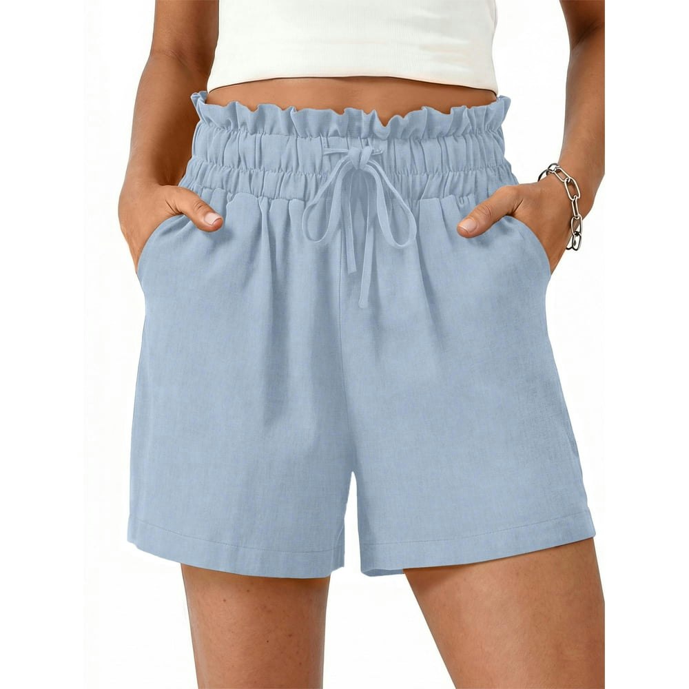 Fantaslook Women's Cotton Linen High-Waisted Shorts: $12.99 Fantaslook Women's Cotton Linen High-Waisted Shorts: $12.99