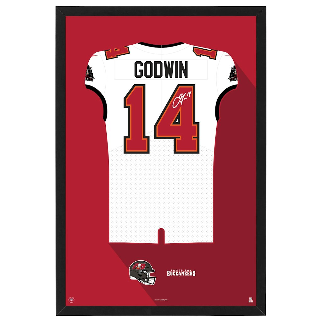 Chris Godwin Jr. Tampa Bay Buccaneers 14" x 20" Framed Jersey Print: $49.99 Chris Godwin Jr. Tampa Bay Buccaneers 14" x 20" Framed Jersey Print: $49.99