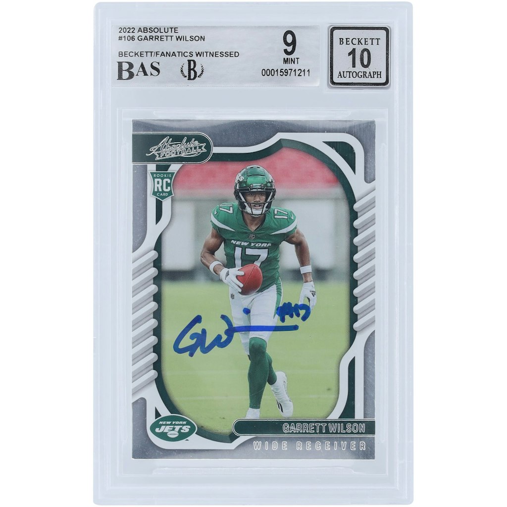 Garrett Wilson New York Jets Autographed 2022 Panini Absolute Rookie Card: $229.99 Garrett Wilson New York Jets Autographed 2022 Panini Absolute Rookie Card: $229.99