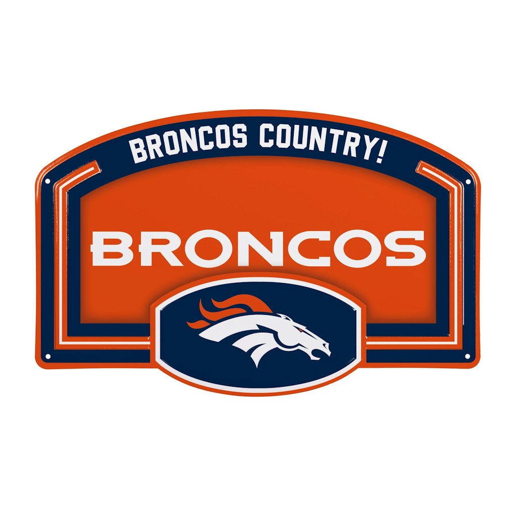 Denver Broncos 11" x 17" Embossed Steel Wall Sign: $39.99 Denver Broncos 11" x 17" Embossed Steel Wall Sign: $39.99
