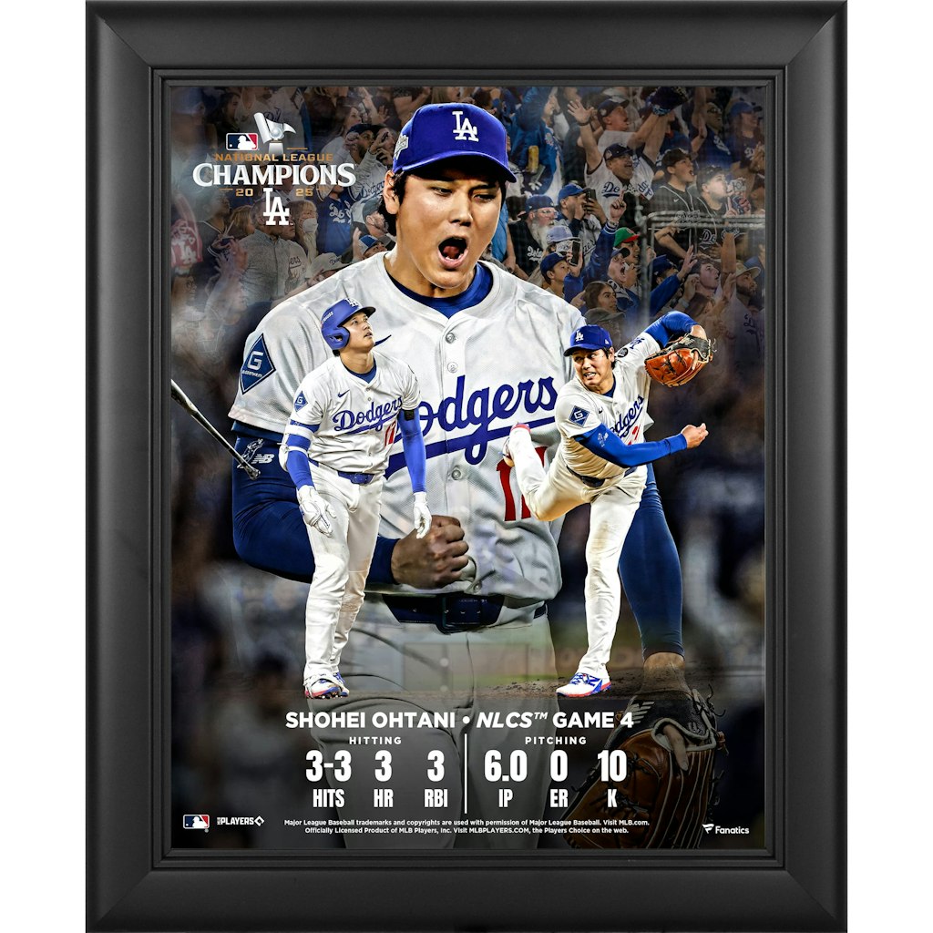 Shohei Ohtani Los Angeles Dodgers 13" x 16" 2025 NLCS Game 4 Performance Collage: $49.99 Shohei Ohtani Los Angeles Dodgers 13" x 16" 2025 NLCS Game 4 Performance Collage: $49.99