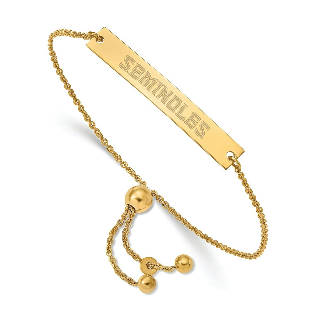 Florida State Seminoles Sterling Silver Gold-Plated Adjustable Bar Bracelet: $149.99 Florida State Seminoles Sterling Silver Gold-Plated Adjustable Bar Bracelet: $149.99