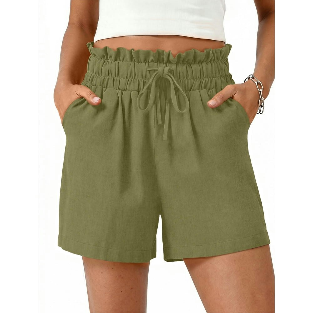 Fantaslook Women's Cotton Linen High-Waisted Shorts: $12.99 Fantaslook Women's Cotton Linen High-Waisted Shorts: $12.99