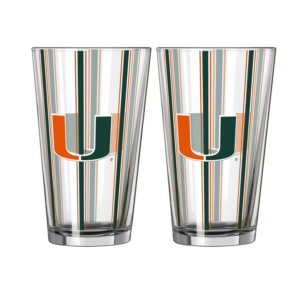 Miami Hurricanes 16oz. Pint Glass 2-Piece Set: $44.99 Miami Hurricanes 16oz. Pint Glass 2-Piece Set: $44.99
