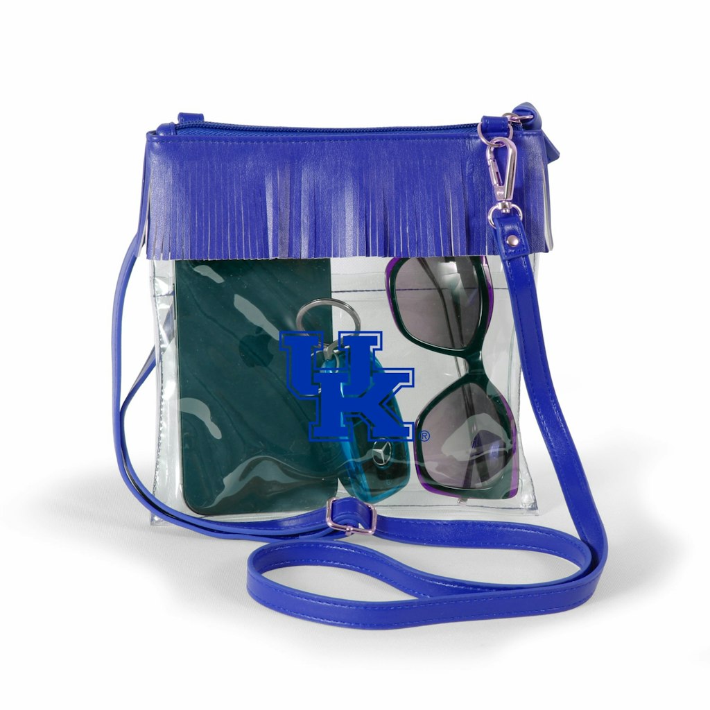 Kentucky Wildcats Judyann Clear Fringe Crossbody Bag: $39.99 Kentucky Wildcats Judyann Clear Fringe Crossbody Bag: $39.99