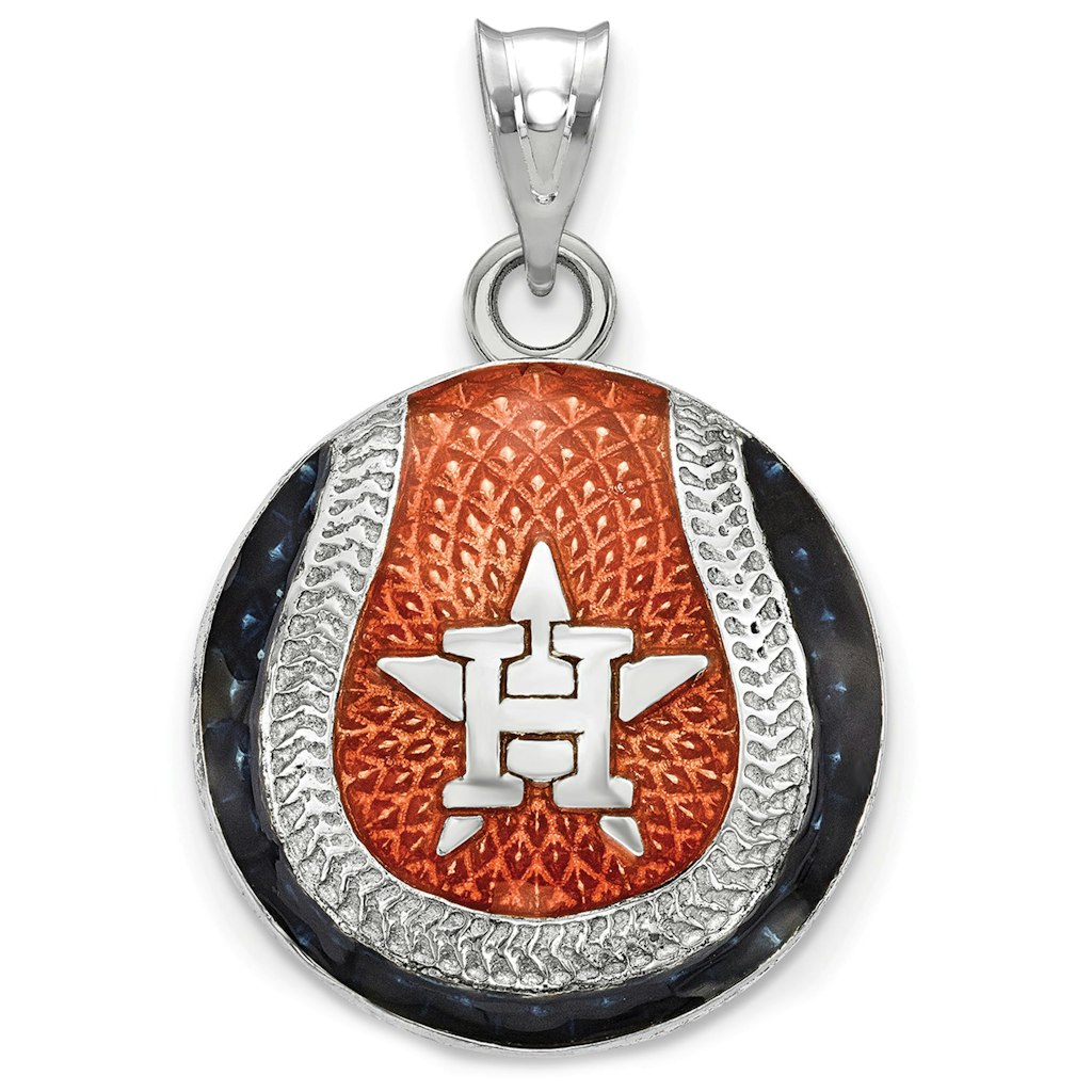 Women's Houston Astros Sterling Silver Enameled Baseball Pendant: $279.99