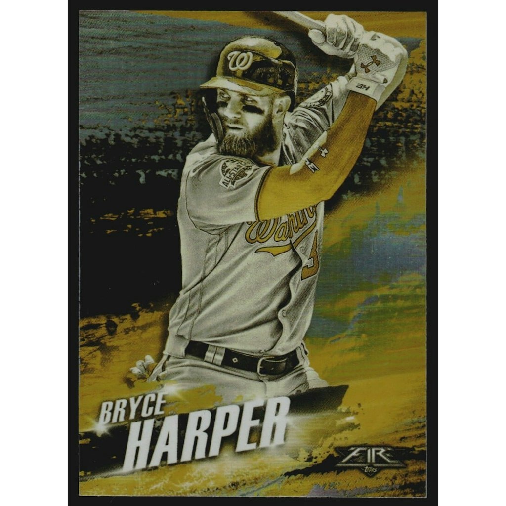 2018 Topps Fire Hot Starts Gold Bryce Harper Trading Card: $10.80 2018 Topps Fire Hot Starts Gold Bryce Harper Trading Card: $10.80