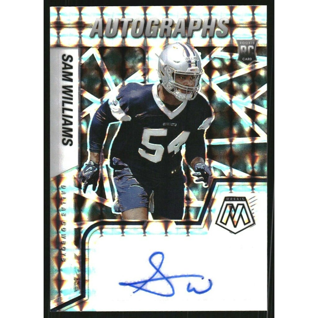 2022 Panini Mosaic Sam Williams Rookie Autograph Card: $18