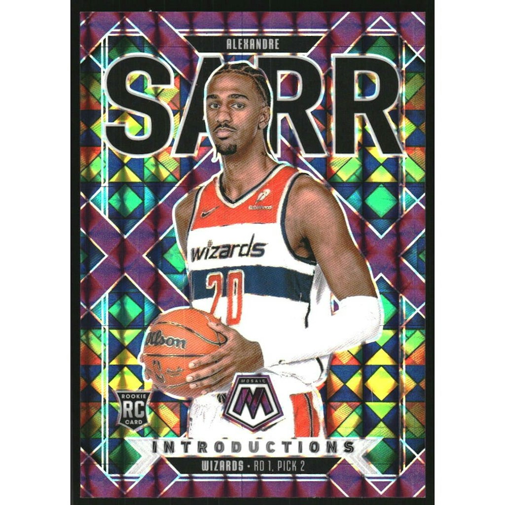 Alexandre Sarr 2024-25 Panini Mosaic Purple Introductions Card: $18 Alexandre Sarr 2024-25 Panini Mosaic Purple Introductions Card: $18