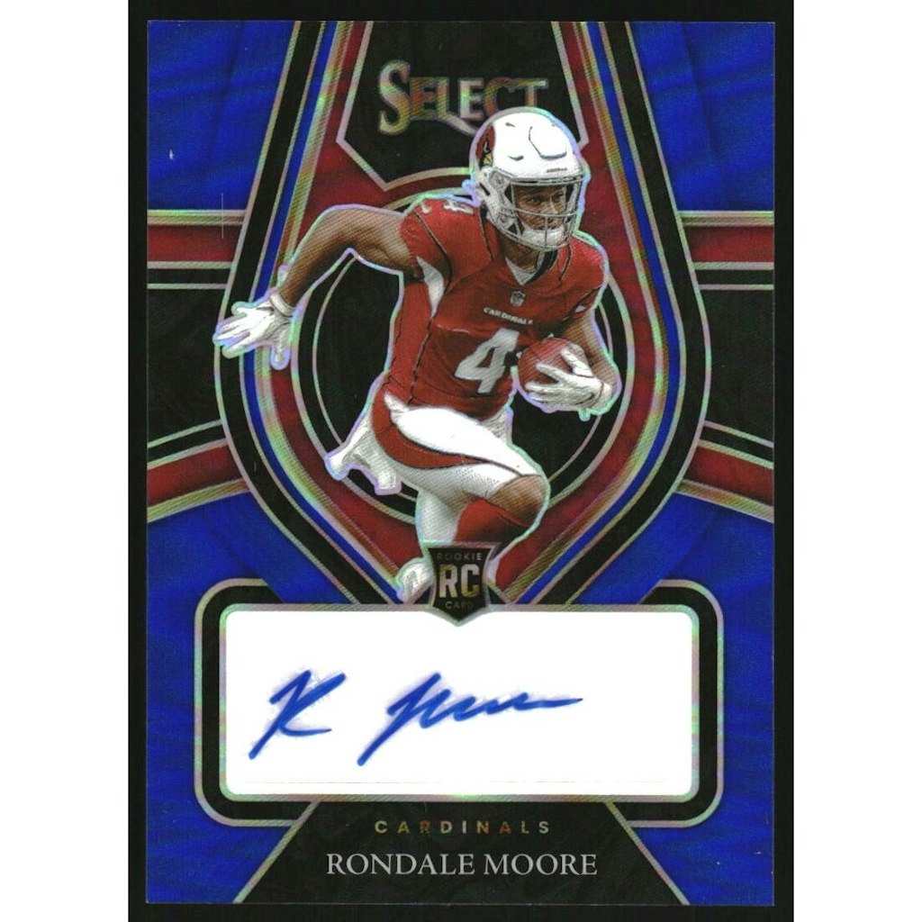 2021 Select Rondale Moore Rookie Signatures Prizm Blue #19/60: $27 2021 Select Rondale Moore Rookie Signatures Prizm Blue #19/60: $27