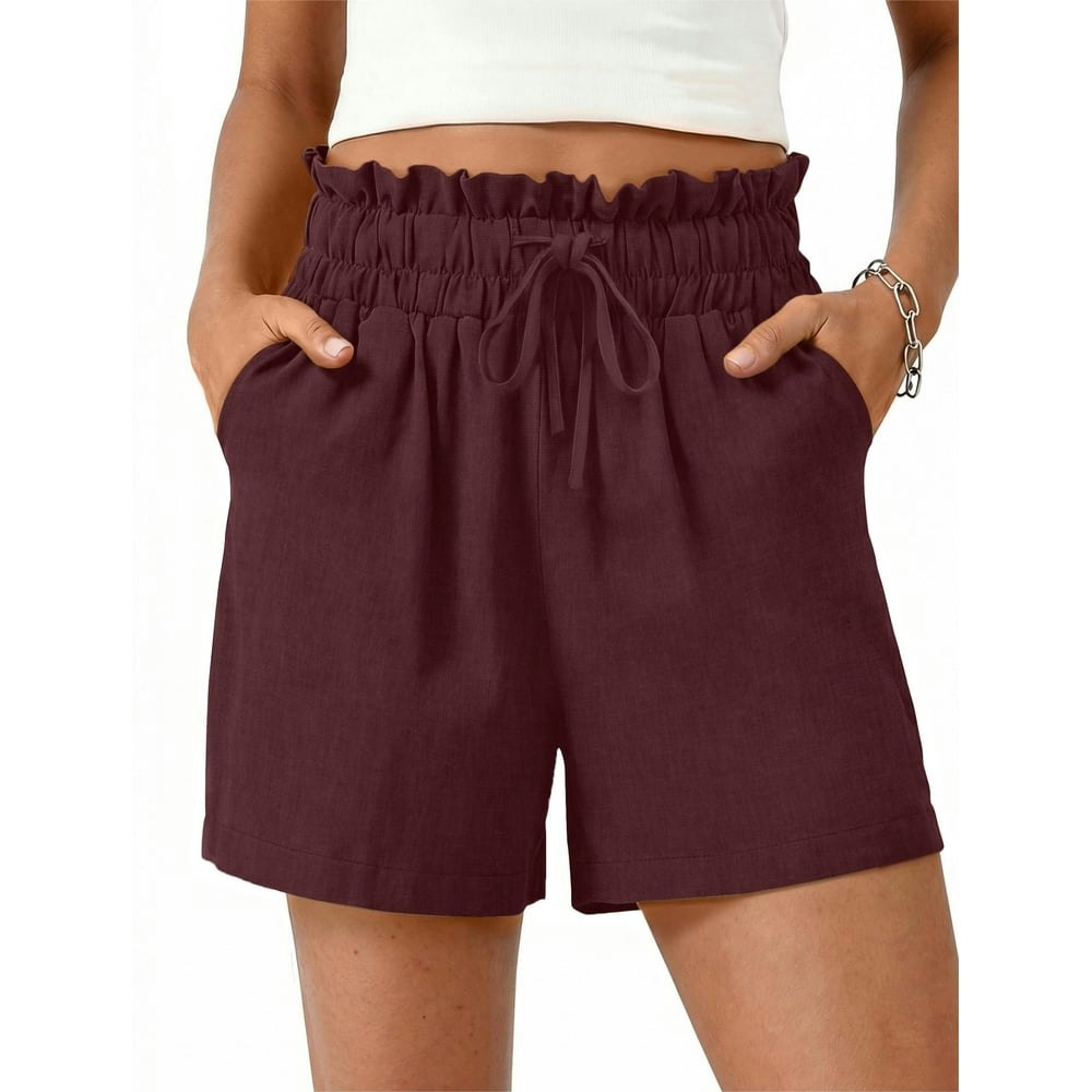 Fantaslook Women's Cotton Linen High-Waisted Shorts: $12.99 Fantaslook Women's Cotton Linen High-Waisted Shorts: $12.99