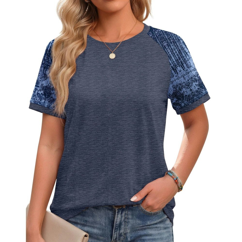 Fantaslook Women's Color Block Crewneck Short Sleeve T-Shirt: $8.99 Fantaslook Women's Color Block Crewneck Short Sleeve T-Shirt: $8.99