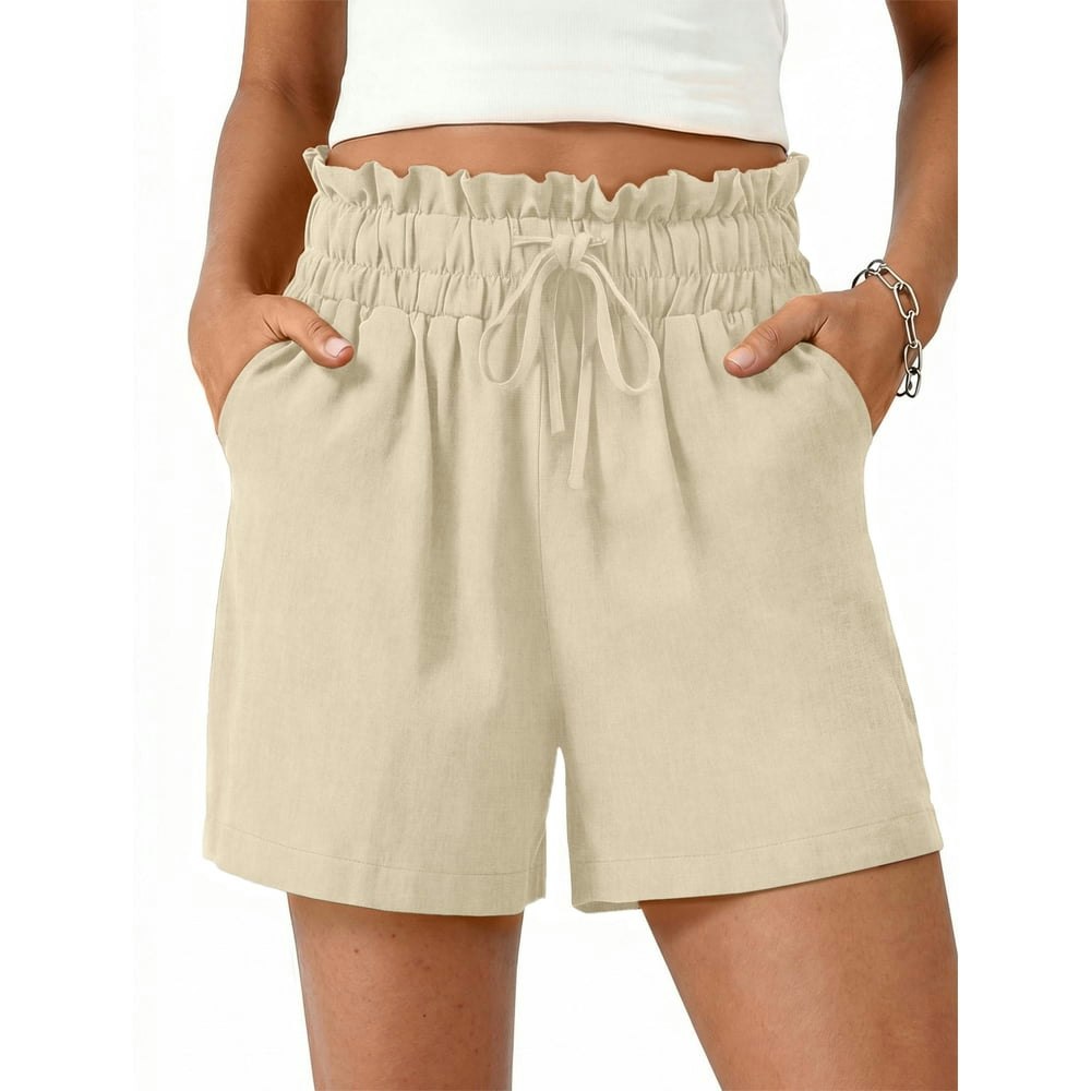 Fantaslook Women's Cotton Linen High-Waisted Shorts: $12.99 Fantaslook Women's Cotton Linen High-Waisted Shorts: $12.99