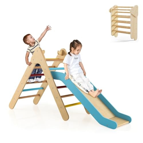Olakids 2-in-1 Foldable Wood Pikler Triangle Climbing Set: $55.04 Olakids 2-in-1 Foldable Wood Pikler Triangle Climbing Set: $55.04