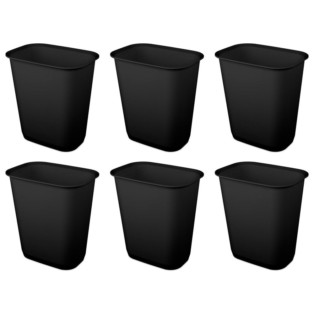 Sterilite 9-Gallon Rectangular Open-Top Wastebasket 6-Pack: $47.99