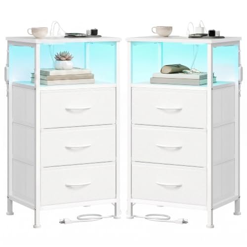 Songmics Bellah 3-Drawer Nightstand with Charging Station and LED Lights 2-Pack: $59.47 Songmics Bellah 3-Drawer Nightstand with Charging Station and LED Lights 2-Pack: $59.47