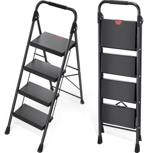 Kingrack 4-Step Folding Steel Ladder: $43.72