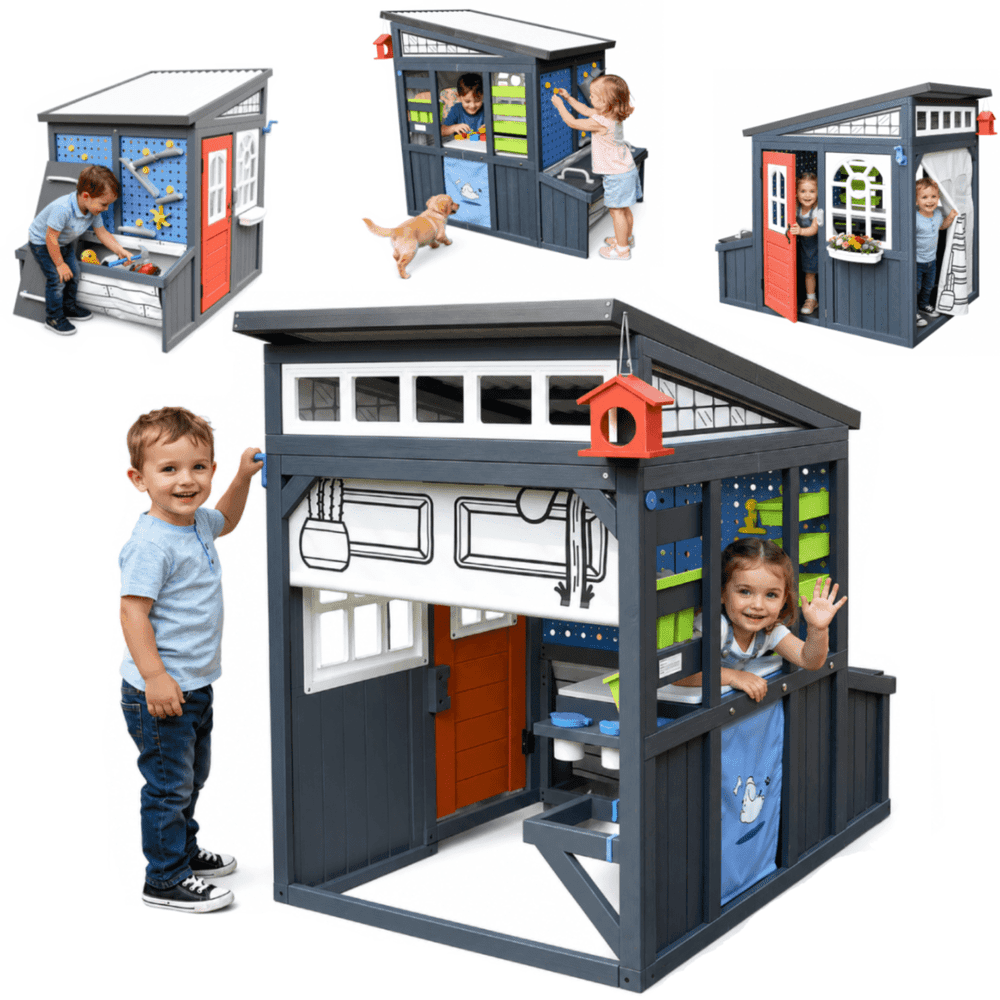 Wooden Outdoor Playhouse for Kids: $279.99 Wooden Outdoor Playhouse for Kids: $279.99