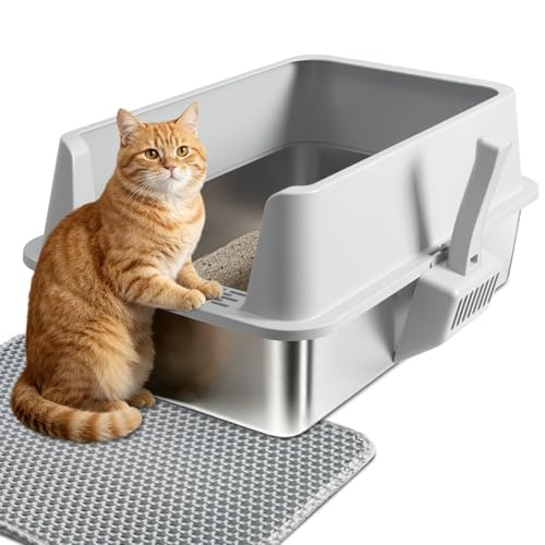 Olacat Extra-Large Stainless Steel Litter Box with Lid: $37.97 Olacat Extra-Large Stainless Steel Litter Box with Lid: $37.97