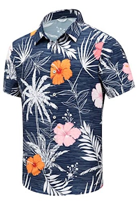 SheLucki Men's Short Sleeve Hawaiian Shirt for $10 + free shipping w/ Prime
