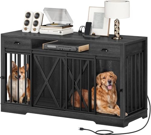 DWVO 63-Inch Double Dog Crate Furniture with Charging Station: $229.99 DWVO 63-Inch Double Dog Crate Furniture with Charging Station: $229.99
