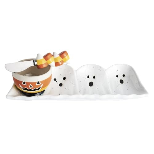 Mud Pie Halloween Glow in the Dark Ghost Tidbit Tray: $39.97