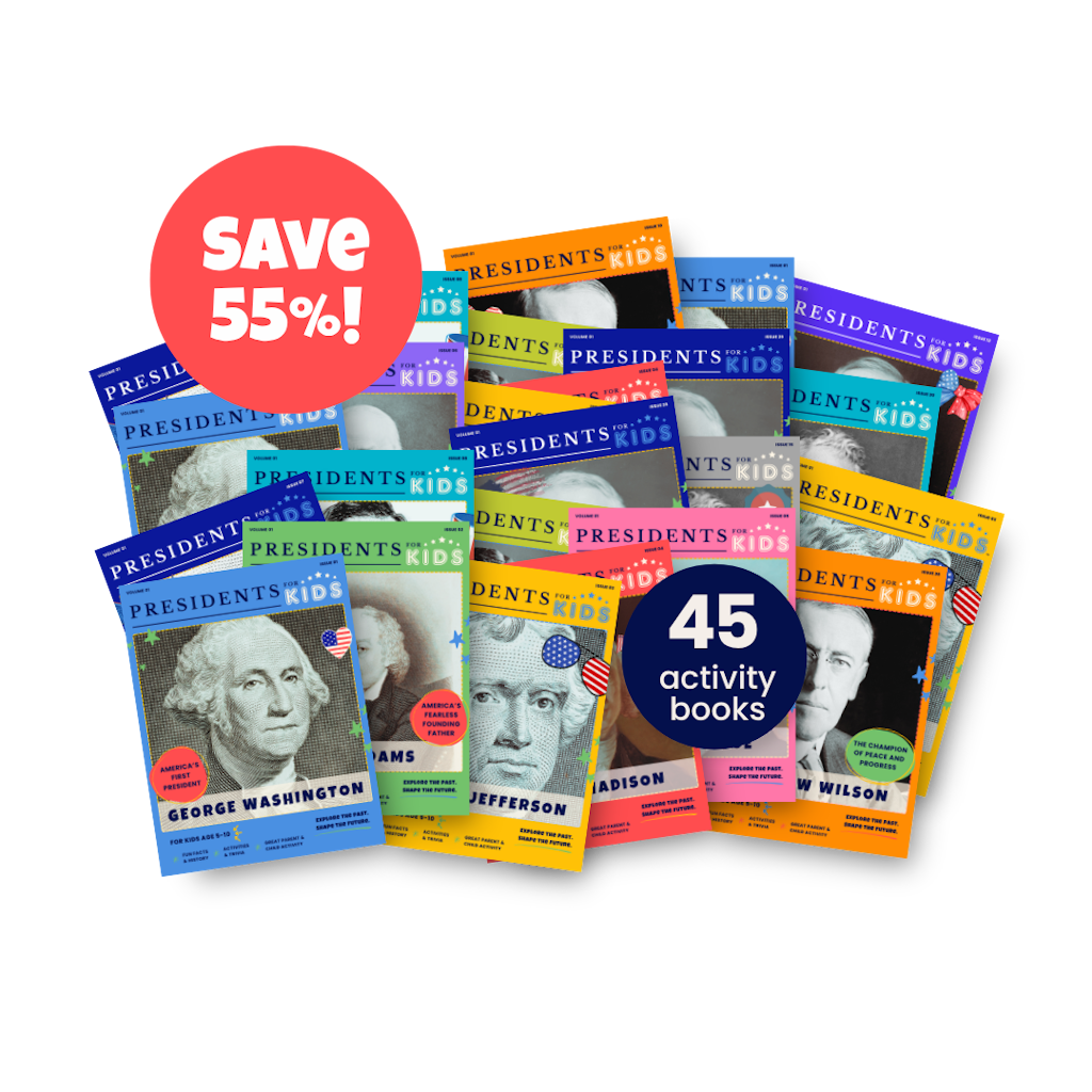 Presidents for Kids Ultimate Presidential Collector Set w/ All 45 Activity Books: $143