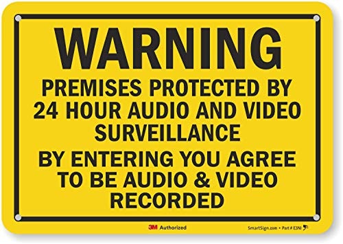 SmartSign 10" x 7" Reflective Aluminum Video Surveillance Sign: $9.29