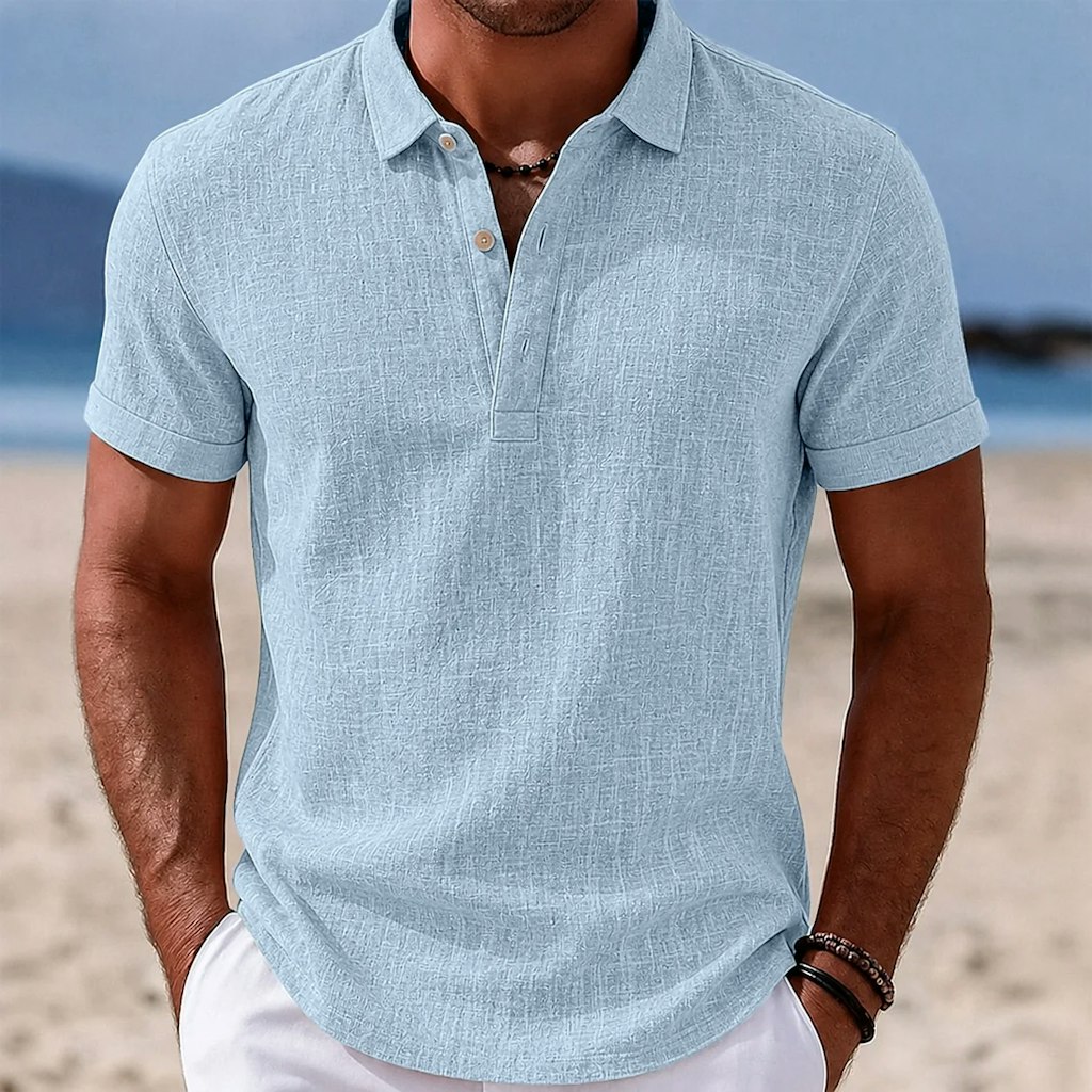 Men's Linen Polo Shirt: 2 for $9