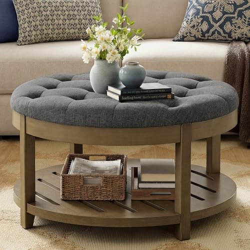 Songmics Round Upholstered Storage Ottoman: $122.71 Songmics Round Upholstered Storage Ottoman: $122.71