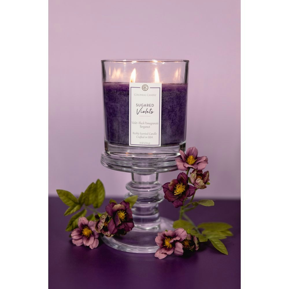 Colonial Candle Sugared Violets 2-Wick Oval Jar Candle: $15.19