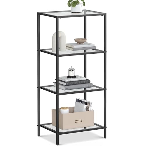 Vasagle 4-Tier Tempered Glass and Steel Bookshelf: $34.19 Vasagle 4-Tier Tempered Glass and Steel Bookshelf: $34.19