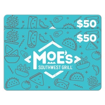 Two $50 Moe's Southwest Grill Gift Cards ($100 Value): $80