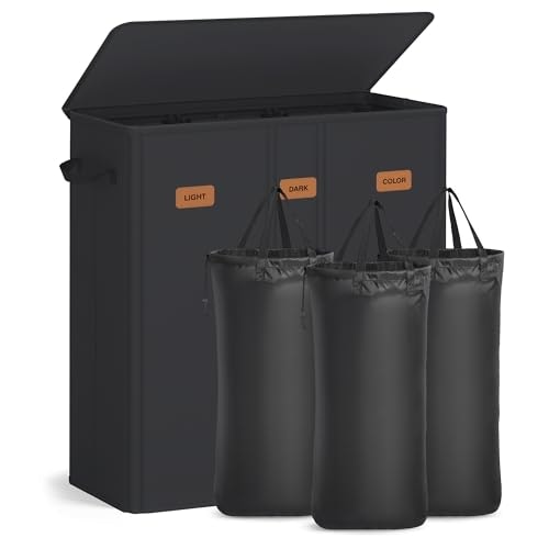 Songmics 160L 4-Compartment Laundry Sorter with Lid: $25.49