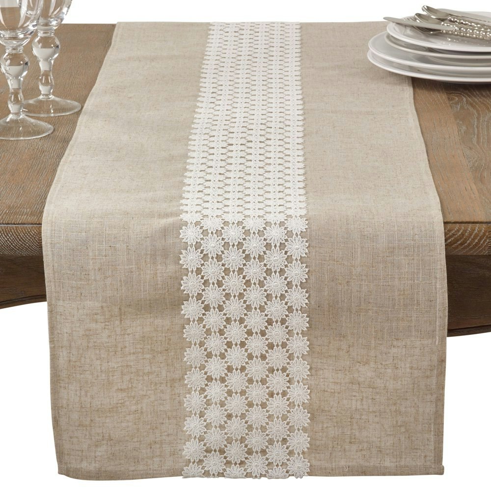 Saro Lifestyle Lace Daisy Table Runner: $16.83