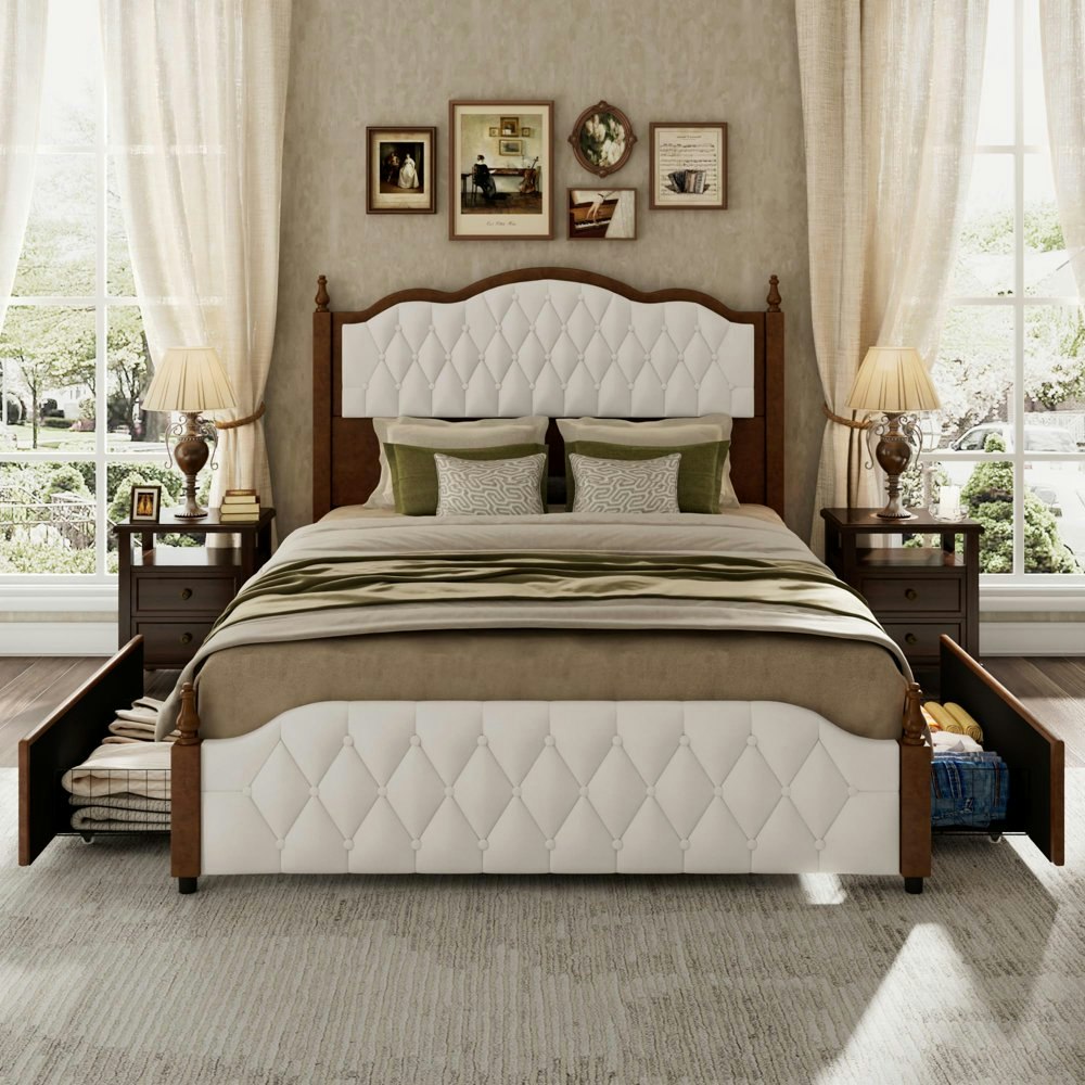 Anpoo Queen LED Bed Frame with Storage Drawers: $129.99 Anpoo Queen LED Bed Frame with Storage Drawers: $129.99