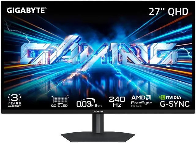 GIGABYTE 27" QHD-OLED Monitor: $300