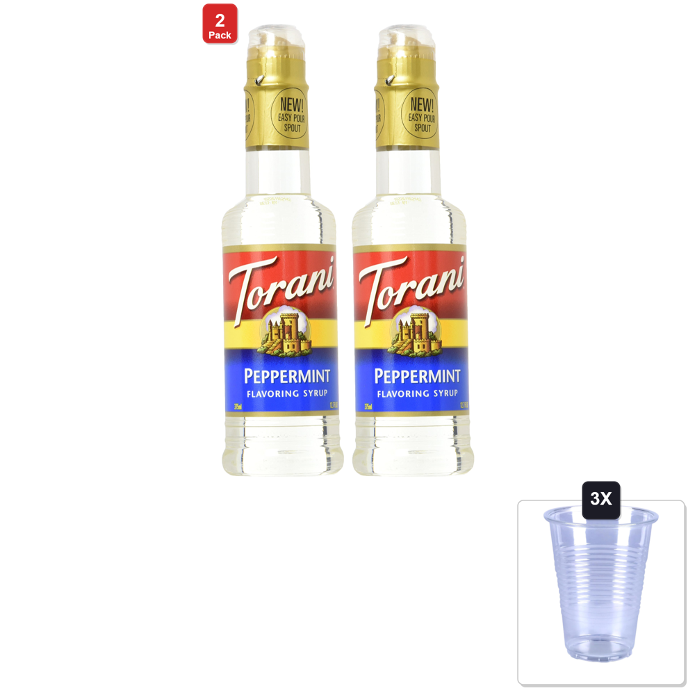 Torani Peppermint Syrup 12.7-fl-oz 2-Pack with 3 Plastic Cups: $32.97 Torani Peppermint Syrup 12.7-fl-oz 2-Pack with 3 Plastic Cups: $32.97