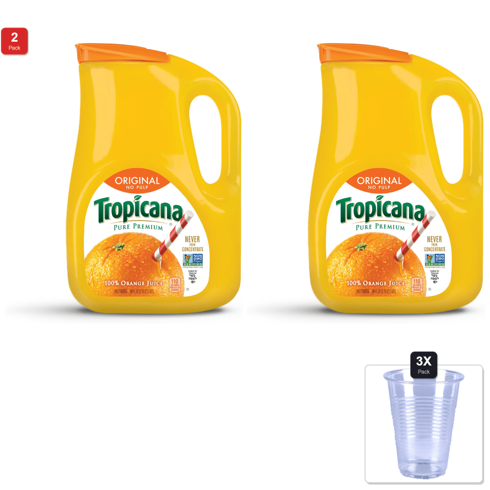Tropicana No Pulp Orange Juice 89-oz. Bottle 2-Pack: $28.91 Tropicana No Pulp Orange Juice 89-oz. Bottle 2-Pack: $28.91