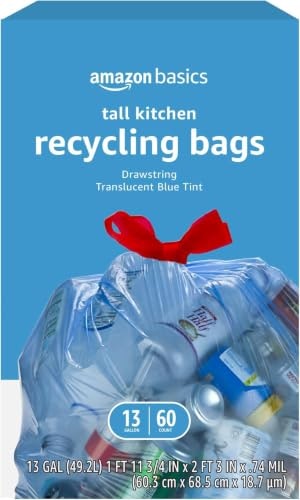 Amazon Basics 13-Gallon Recycling Drawstring Trash Bags 360-Count: $40.14 Amazon Basics 13-Gallon Recycling Drawstring Trash Bags 360-Count: $40.14