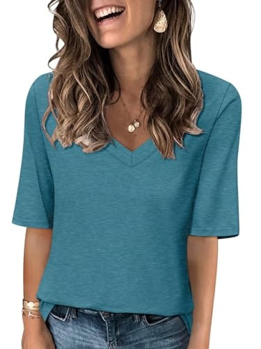 Ticticmiss Women's V-Neck Half-Sleeve T-Shirt: $12.73 Ticticmiss Women's V-Neck Half-Sleeve T-Shirt: $12.73