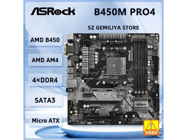 Asrock B450M Pro4 AM4 Motherboard: $157.77
