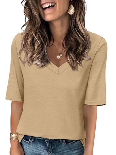 Ticticmiss Women's V-Neck Half-Sleeve T-Shirt: $12.73 Ticticmiss Women's V-Neck Half-Sleeve T-Shirt: $12.73