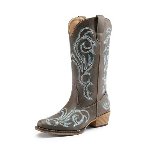 Dream Pairs Women's Mid-Calf Cowboy Boots: $24.98 Dream Pairs Women's Mid-Calf Cowboy Boots: $24.98