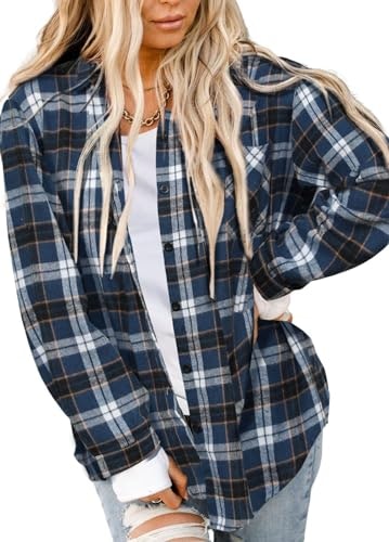 Asiertiy Women's Buffalo Plaid Flannel Button-Down Shirt: $14.98 Asiertiy Women's Buffalo Plaid Flannel Button-Down Shirt: $14.98