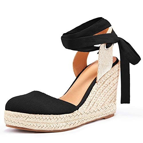 Ermonn Women's Platform Espadrille Wedge Sandals: $32.23