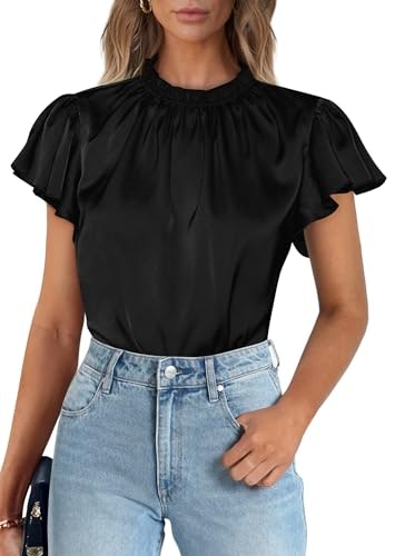 Prettygarden Women's Satin Business Casual Blouse: $11.69 Prettygarden Women's Satin Business Casual Blouse: $11.69