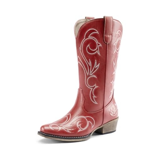 Dream Pairs Women's Mid-Calf Cowboy Boots: $36.99 Dream Pairs Women's Mid-Calf Cowboy Boots: $36.99